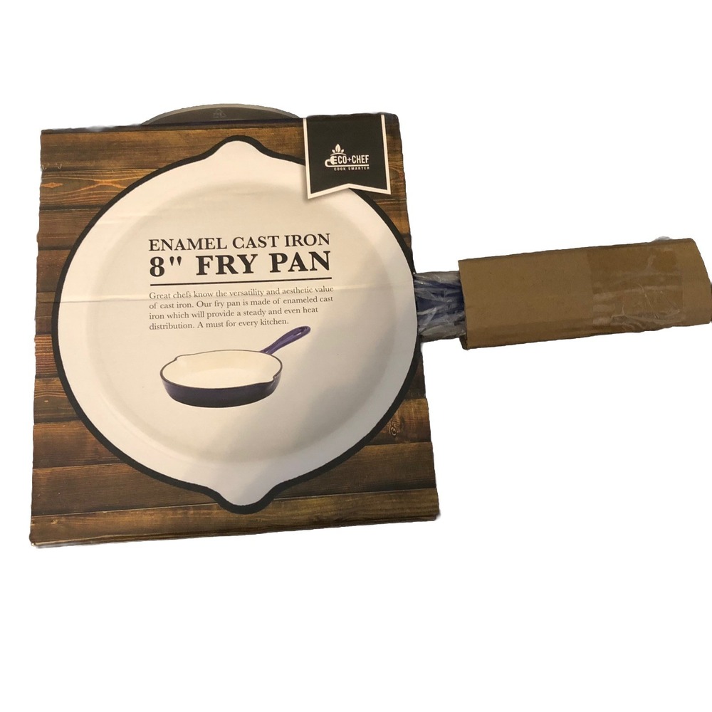 Eco Chef‎ Enamel Cast Iron 8" Fry Pan Versatile New in Box Oven Safe Bakeware